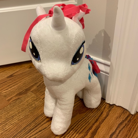 My Little Pony Funrise - Rarity - Pink Purple Mop Hair White Unicorn 12" Plush - Picture 3 of 6